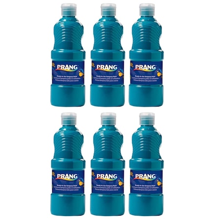 Prang Ready-to-Use Tempera Paint, Turquoise, 16 oz, 6PK X21619